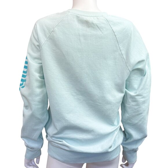 Disneyland Mickey Mouse Pullover Sweatshirt Size S Light Blue Metallic Details - Picture 2 of 7